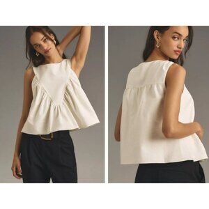 Anthropologie Mare Mare Shirred Swing Tank Cottage Core Beachy Boho Romantic M